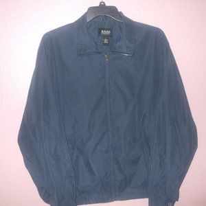 GH Bass & Co Blue Vintage Full Zip pocketed windbreaker Korean Made Microfiber